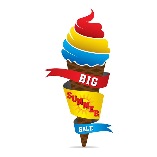 Gran venta de helados de verano — Vector de stock