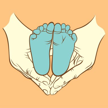 üst Bebe ayak tutar