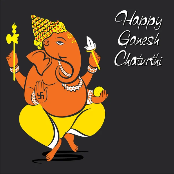 Ganesha chaturthi fesztivál poszter — Stock Vector