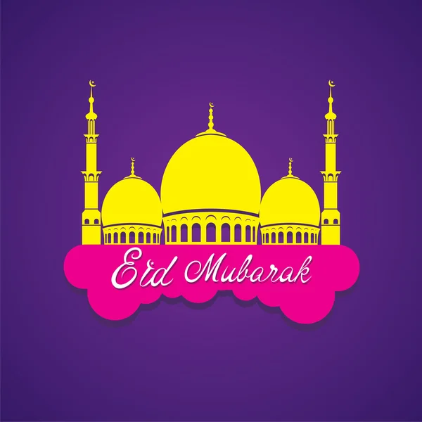 Tarjeta de felicitación Eid Mubarak — Archivo Imágenes Vectoriales