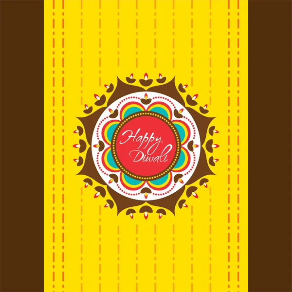 Tarjeta de felicitación feliz diwali — Vector de stock