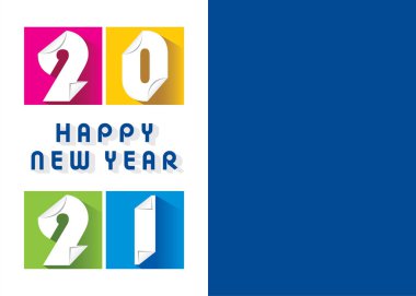 Mutlu yıllar 2021 poster tasarımının vektör illüstrasyonu