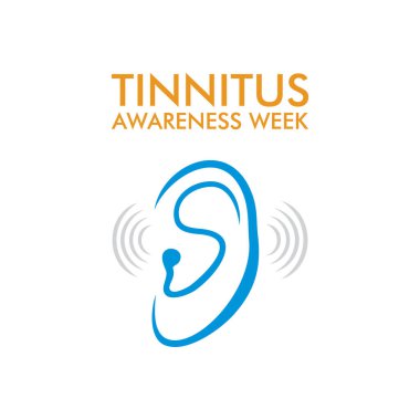 tinnitus farkındalık haftası pankart tasarımının vektör çizimi
