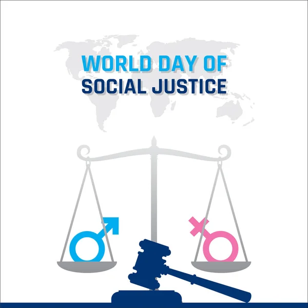 Vector Ilustración Del Concepto Diseño Del Día Mundial Justicia Social — Vector de stock