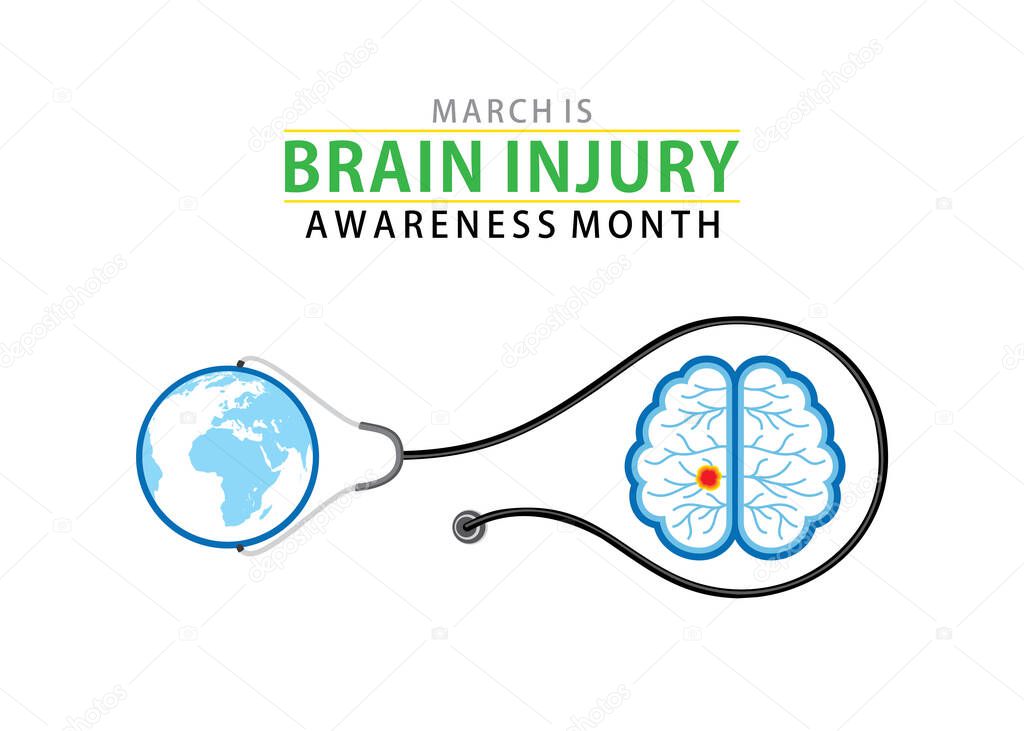 vector illustration of national brain injury awareness month design