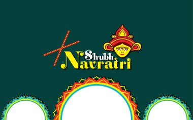 Shubh Navratri için yaratıcı poster tasarımı için Vektör İllüstrasyonu