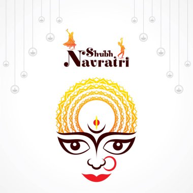 Shubh Navratri için yaratıcı poster tasarımı için Vektör İllüstrasyonu