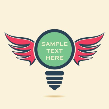 kanatları tasarlamak vektör yaratıcı retro ampul