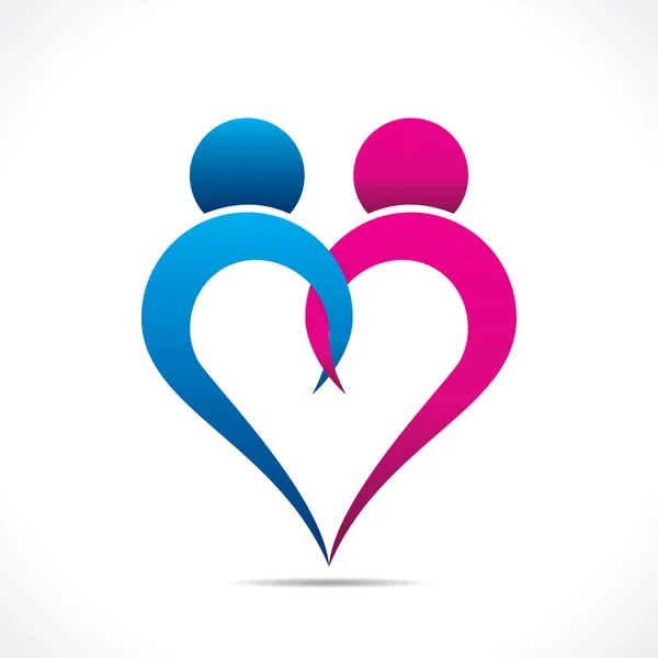 Creative couple icon or happy valentine day — Stock Vector