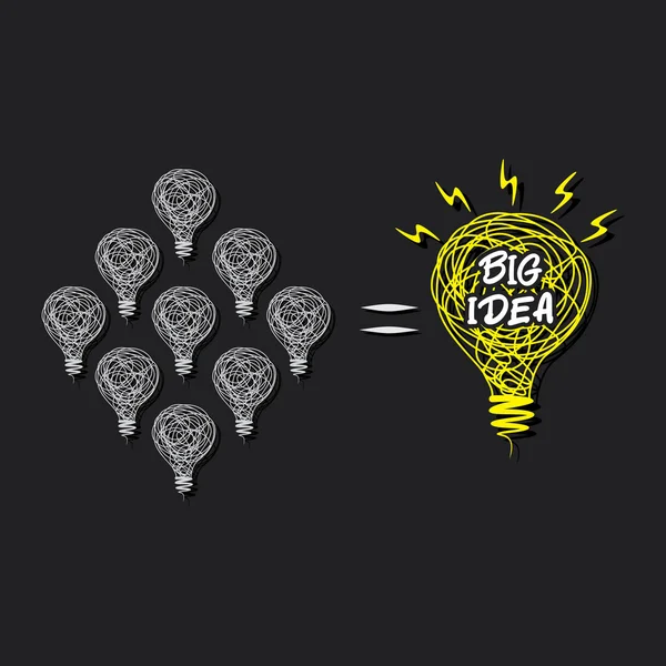 Küçük bir fikir yapmak büyük bir fikir kavramı — Stok Vektör