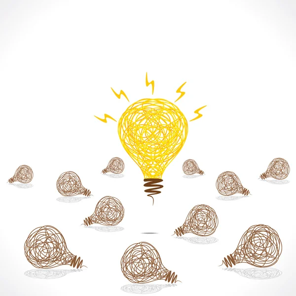 New idea concept or creativity bulb glow — Stock Vector