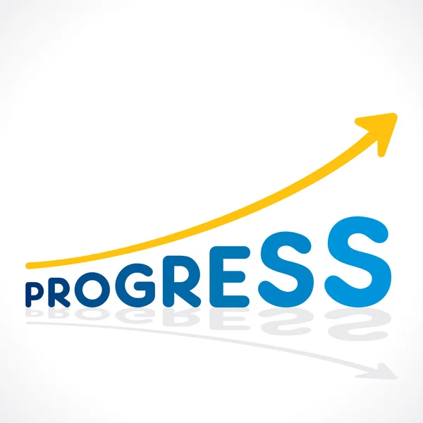 Creative progress word growth graph vector — Stock Vector