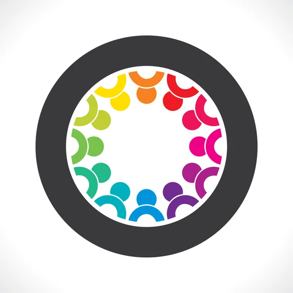 Colorful people teamwork icon design vector — Stock Vector