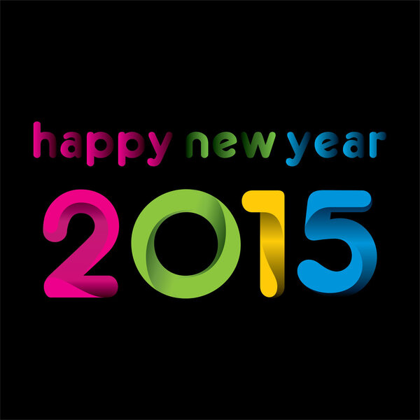 Creative colorful happy new year 2015