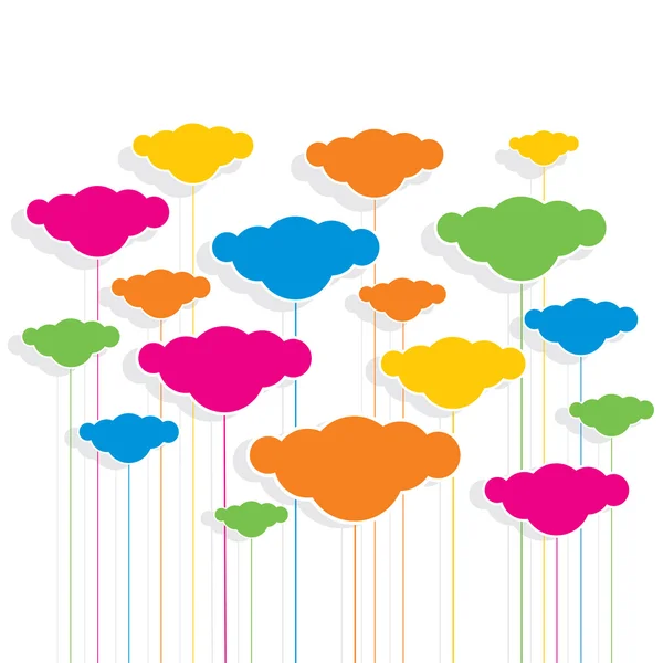 Fondo de diseño de patrón de nube colorido — Vector de stock