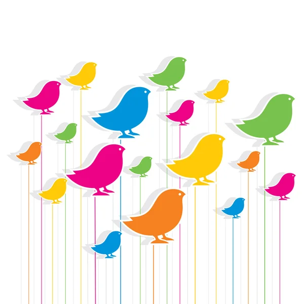 Цветной дизайн фона птицы — стоковый вектор