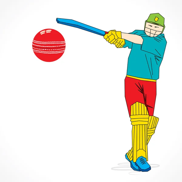 Cricket-Spieler traf den Ball — Stockvektor