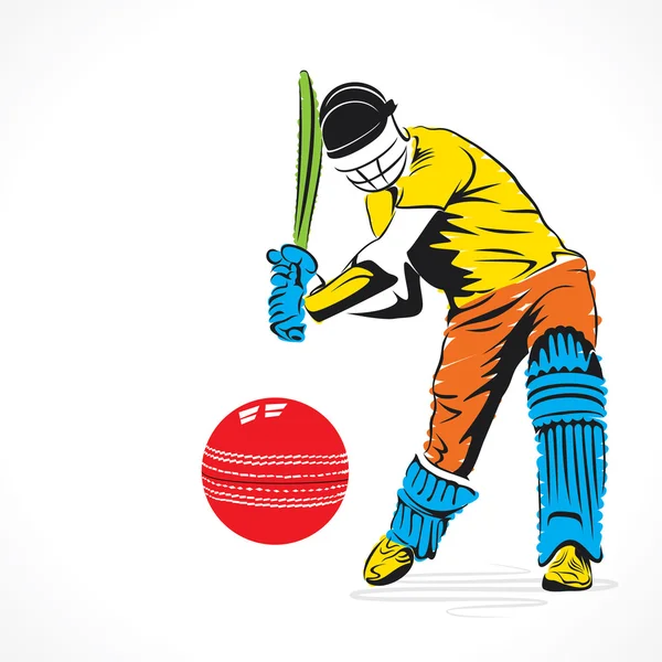 Colorful cricket player — Stock Vector