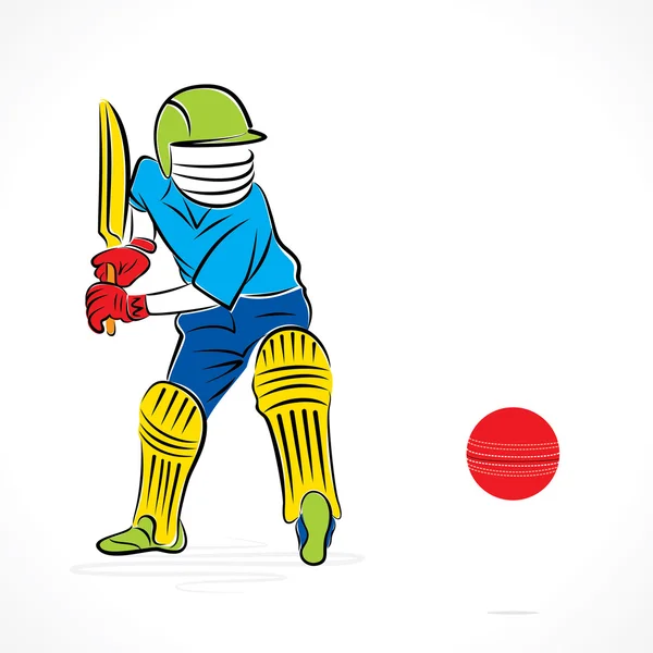 Kinderbaan cricket speler — Stockvector