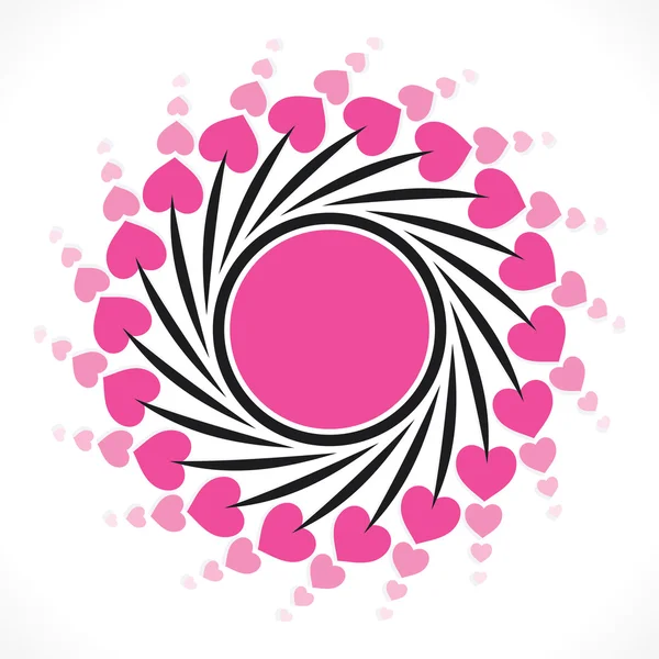 Composición corazones rosados — Vector de stock