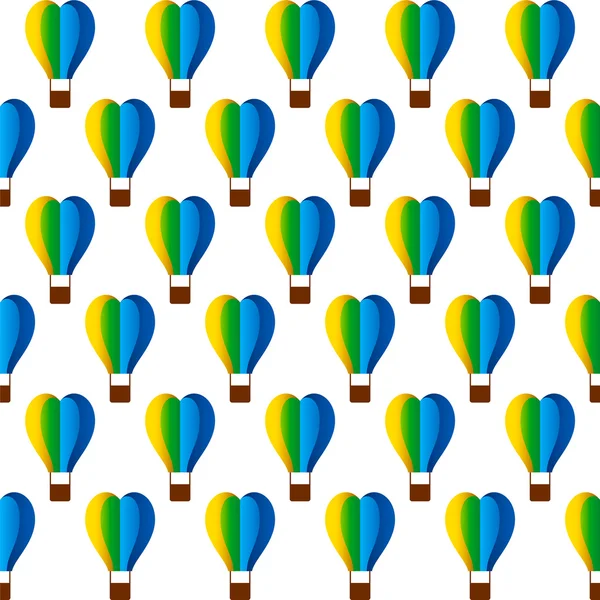Conception de ballon à air chaud en forme de coeur — Image vectorielle