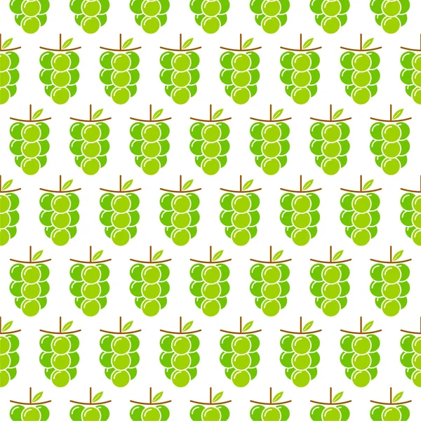Green grapes bunch pattern design — Stock Vector