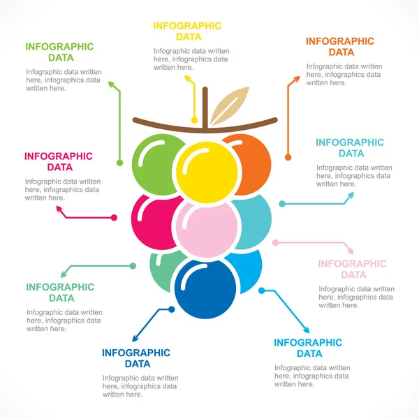 Infographie fruitière colorée — Image vectorielle