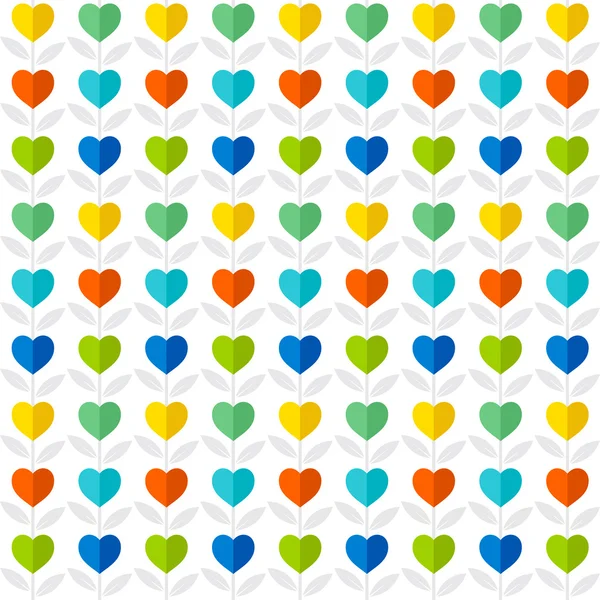 Kleurrijke hart patroon plant achtergrond — Stockvector