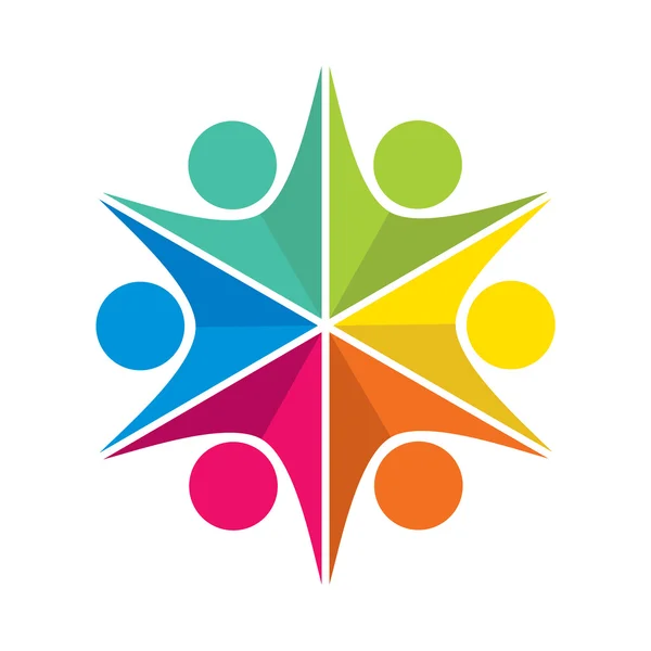 Renkli insanlar ekip çalışması simgesi tasarım
