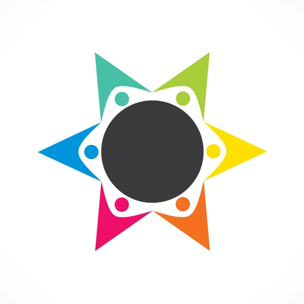 Creatieve kleurrijke teamwerk pictogram — Stockvector