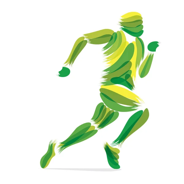 Silhouette of runner during run — Stock Vector