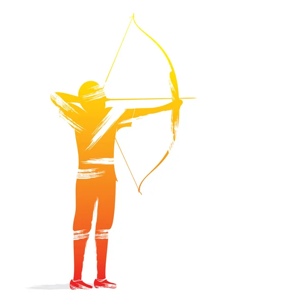 Олімпійський Арчер силует Векторні ілюстрації — стоковий вектор