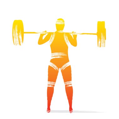 halterci bir halter ile silüeti