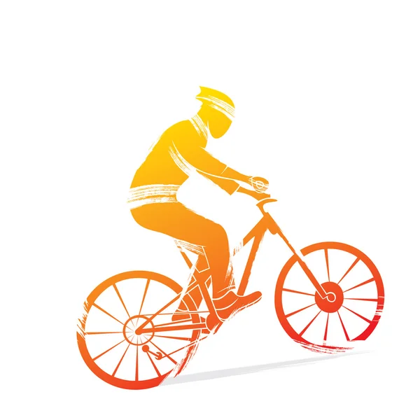 骑自行车的人骑在自行车上 — 图库矢量图片