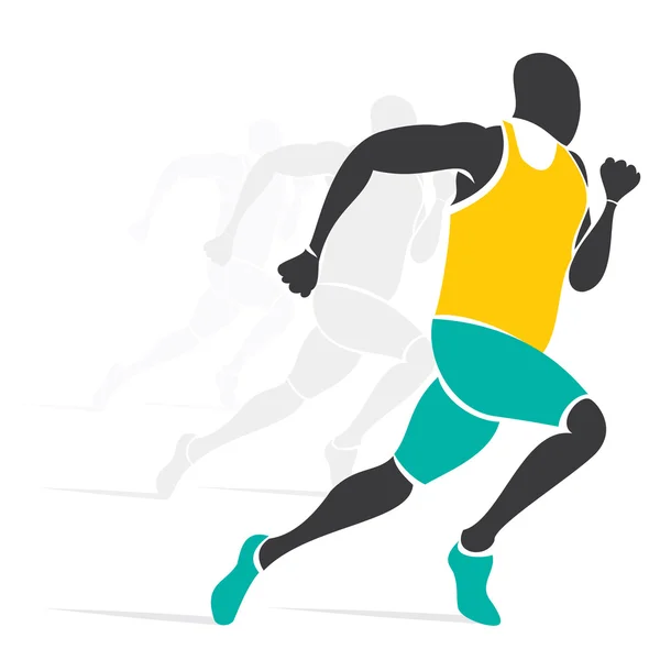 Silueta alergătorului în timpul alergării — Vector de stoc