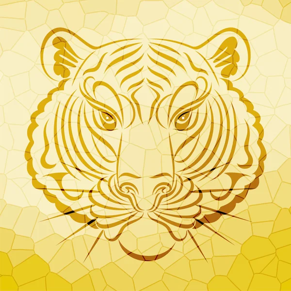 Tiger face design on pattern background — Stock Vector