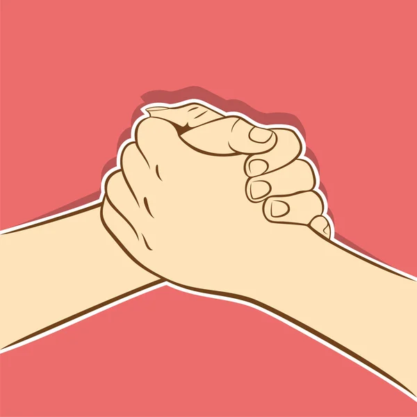 Unir la mano o apoyarse mutuamente — Vector de stock