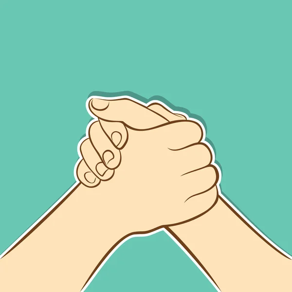 Unir la mano o apoyarse mutuamente — Vector de stock