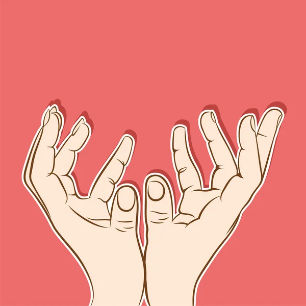 Mains pour tenir grand objet — Image vectorielle