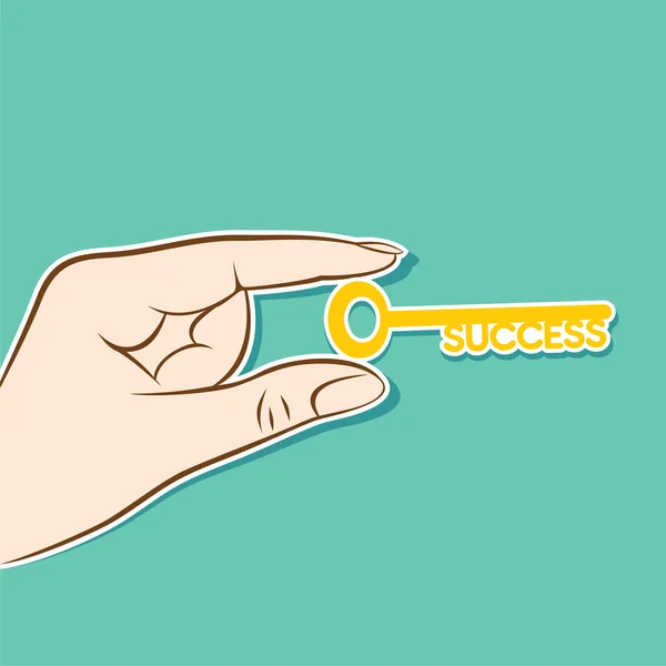 Hand hold the success key — Stock Vector