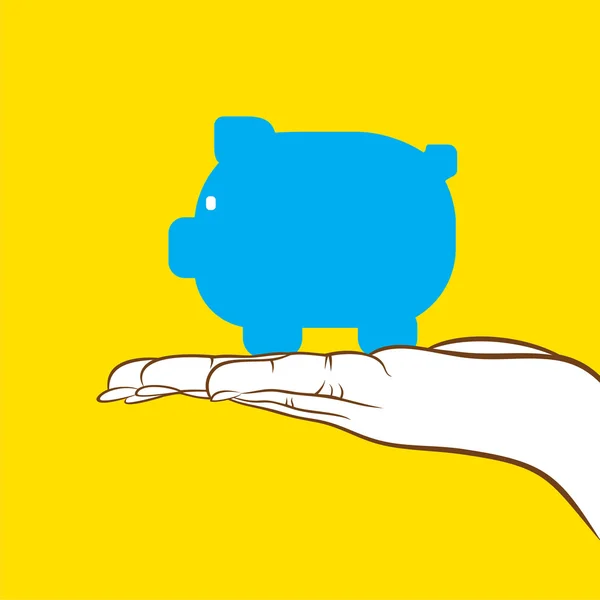 Piggy bank voor opslaan geld concept — Stockvector