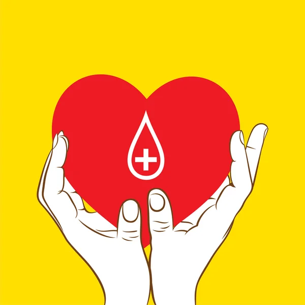 Donación de sangre del corazón — Vector de stock