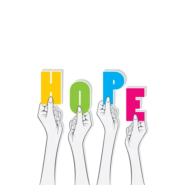 Η λέξη ελπίδα Κρατήστε στο χέρι έννοια — Διανυσματικό Αρχείο