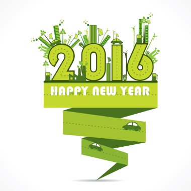 doğal ya da Eko-kent yeni yıl 2016 tasarım