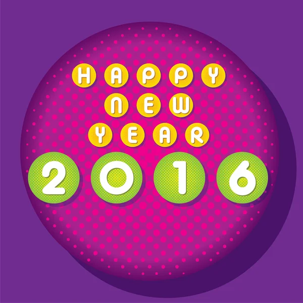 Creative new year 2016 halftone design — Stock Vector