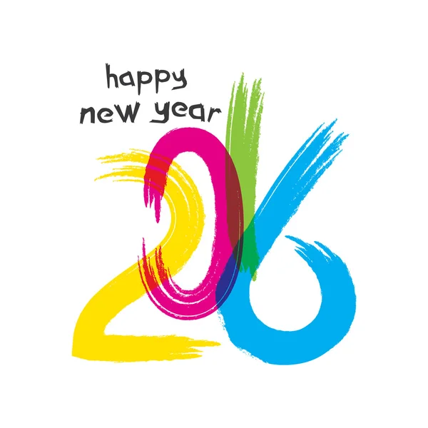 새 해 복 많이 받으세요 2016 인사말 디자인 — 스톡 벡터