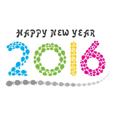 renkli balık yeni yıl 2016 tasarım