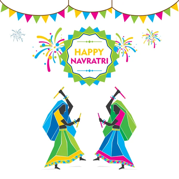 Happy navratri festival concept — Stock Vector