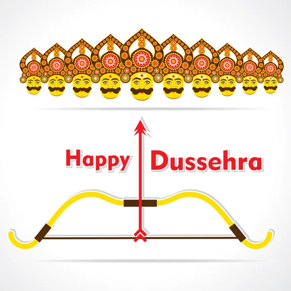 창조적인 행복 dussehra 축제 인사말 카드 — 스톡 벡터