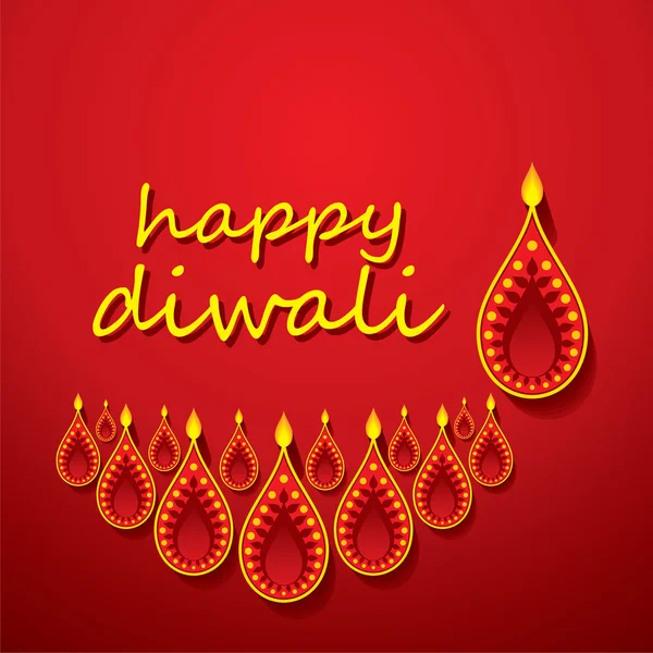Δημιουργική ευτυχισμένο diwali σχεδιασμού ευχετήρια — Διανυσματικό Αρχείο